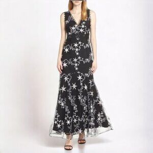 Foxiedox Astra Embroidered Star Print Trumpet Gown Dress Size XS NWT